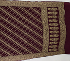 Wine - Pure Khaddi Chiffon Georgette Silk Banarasi Saree