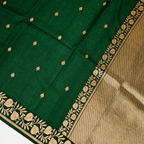 Deep Green  - Pure Raw Mango Banarasi Saree