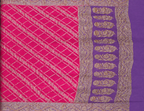 Pink contrast with Lavender - Pure Khaddi Chiffon Georgette Silk Banarasi Saree