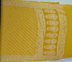 Gold Yellow - Pure Khaddi Chiffon Georgette Silk Banarasi Saree