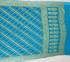 Sky Blue - Pure Khaddi Chiffon Georgette Silk Banarasi Saree
