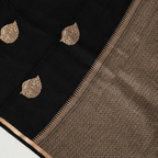 Black - Pure Soft Mashru Silk Banarasi Saree