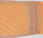 Peach contrast with Mauve- Pure Khaddi Chiffon Georgette Silk Banarasi Saree