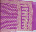 Lavender - Pure Khaddi Chiffon Georgette Silk Banarasi Saree