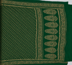 Emerald Green - Pure Khaddi Chiffon Georgette Silk Banarasi Saree