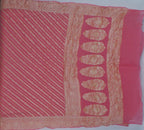 Peach - Pure Khaddi Chiffon Georgette Silk Banarasi Saree
