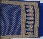 Magnetic Blue - Pure Khaddi Chiffon Georgette Silk Banarasi Saree