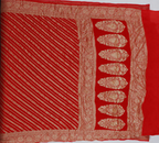 Classic Red - Pure Khaddi Chiffon Georgette Silk Banarasi Saree