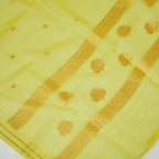 Light Yellow - Organza Banarasi Dupatta with small Booti design