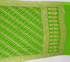 Parrot Green - Pure Khaddi Chiffon Georgette Silk Banarasi Saree