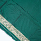 Bottle Green - Pure Katan Silk Banarasi Saree with water zari and multi color Jaal