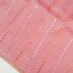 Pinkish Mauve Taupe - Pure Organza Banarasi Saree with Banarasi Half Laheria in gold and silver