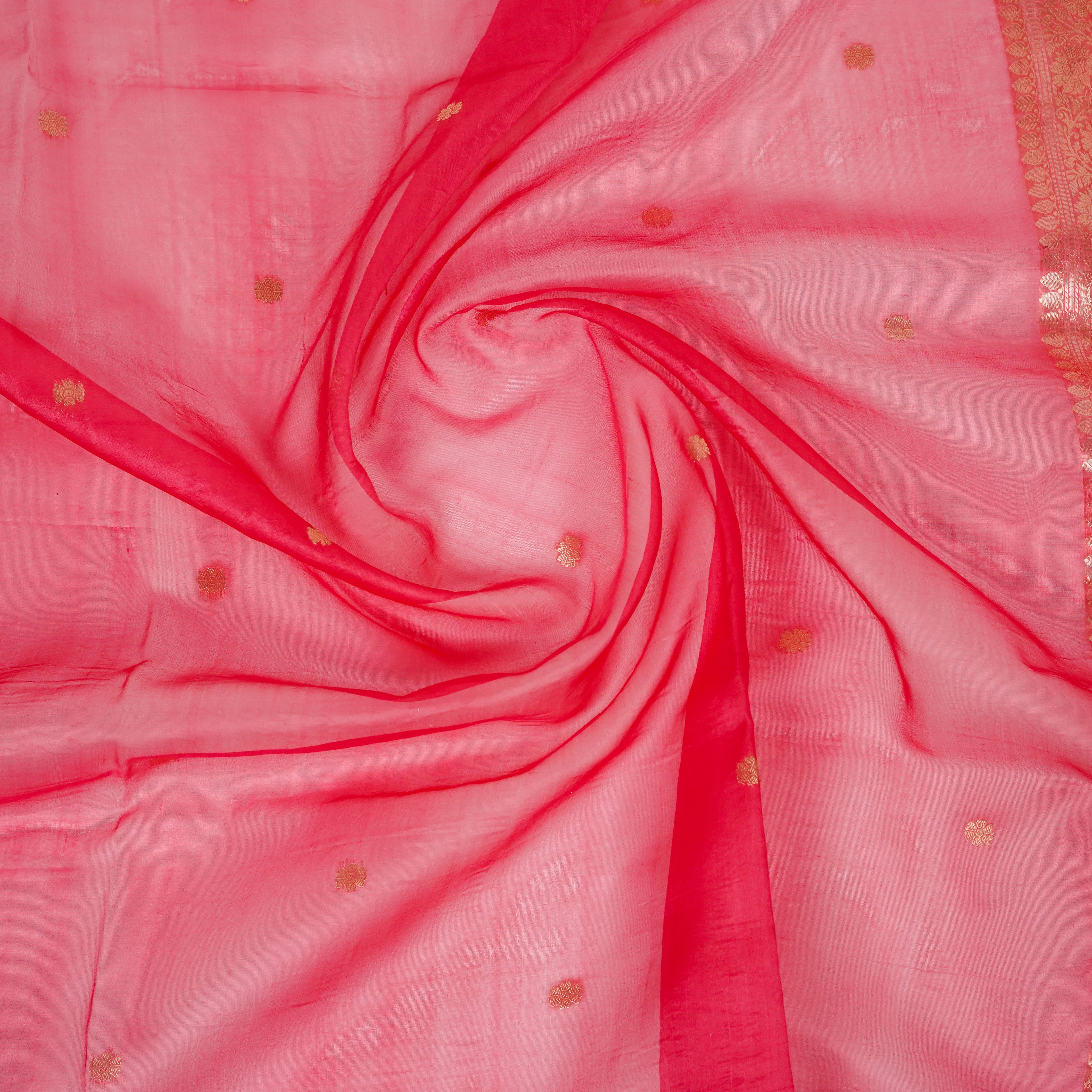 Pink Banarasi Handloom Luxury Suit set contrast with cherry pink color.