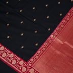 Black contrast with Red  - Pure Raw Mango Banarasi Saree