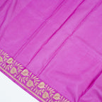 Magenta - Pure Katan Georgette Banarasi Saree with Satin Border