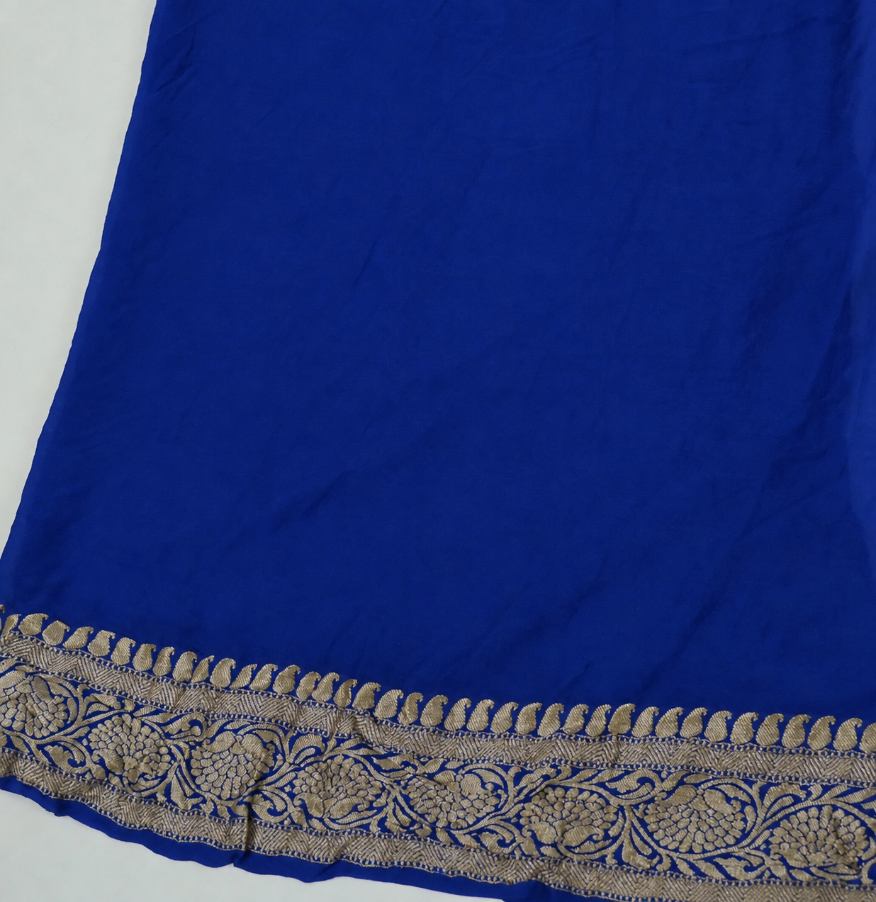 Magnetic Blue - Pure Khaddi Chiffon Georgette Silk Banarasi Saree