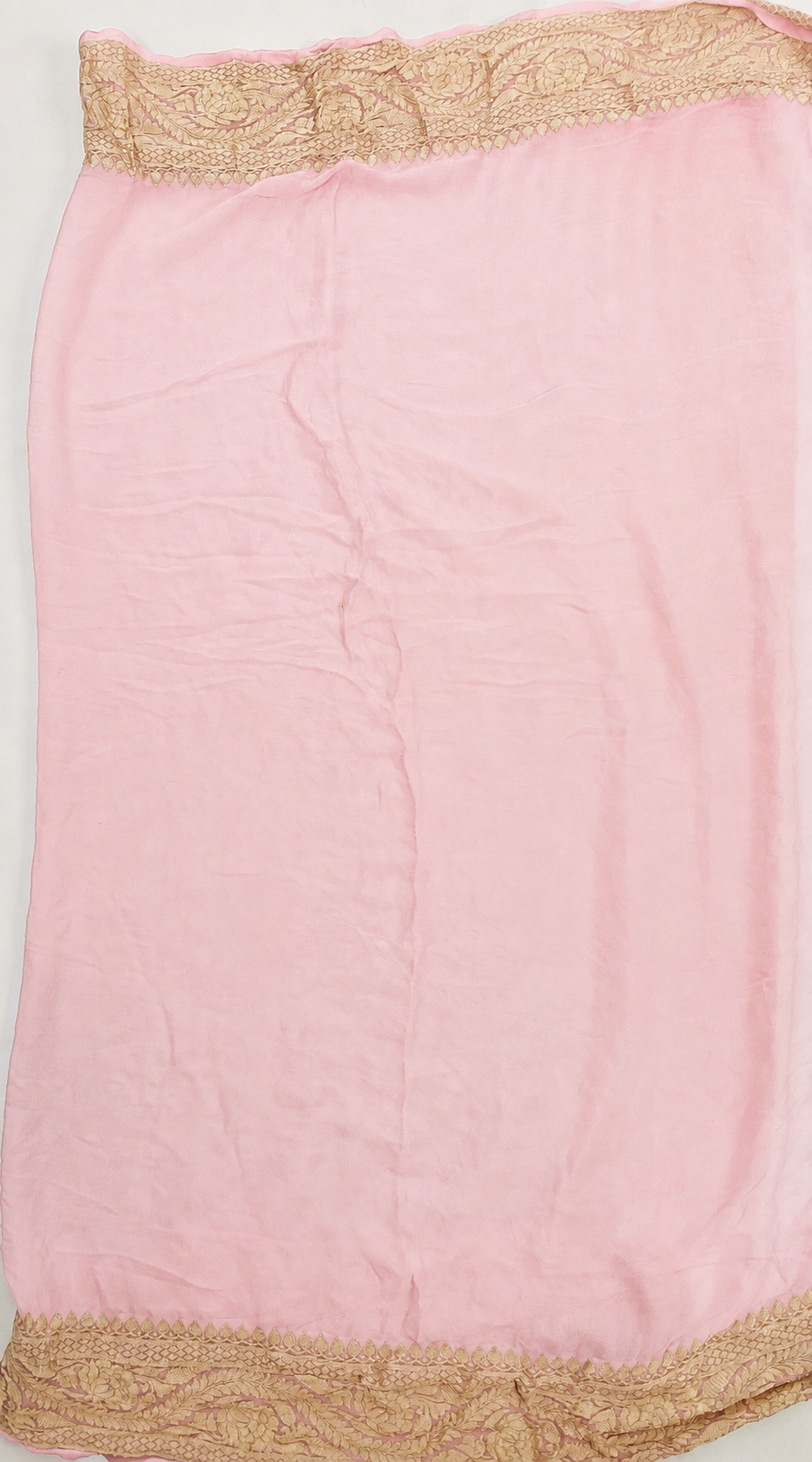 Baby Pink - Pure Khaddi Chiffon Georgette Silk Banarasi Saree