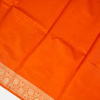 Rust - Pure Raw Mango Banarasi Saree with Golden and silver Boota Motifs
