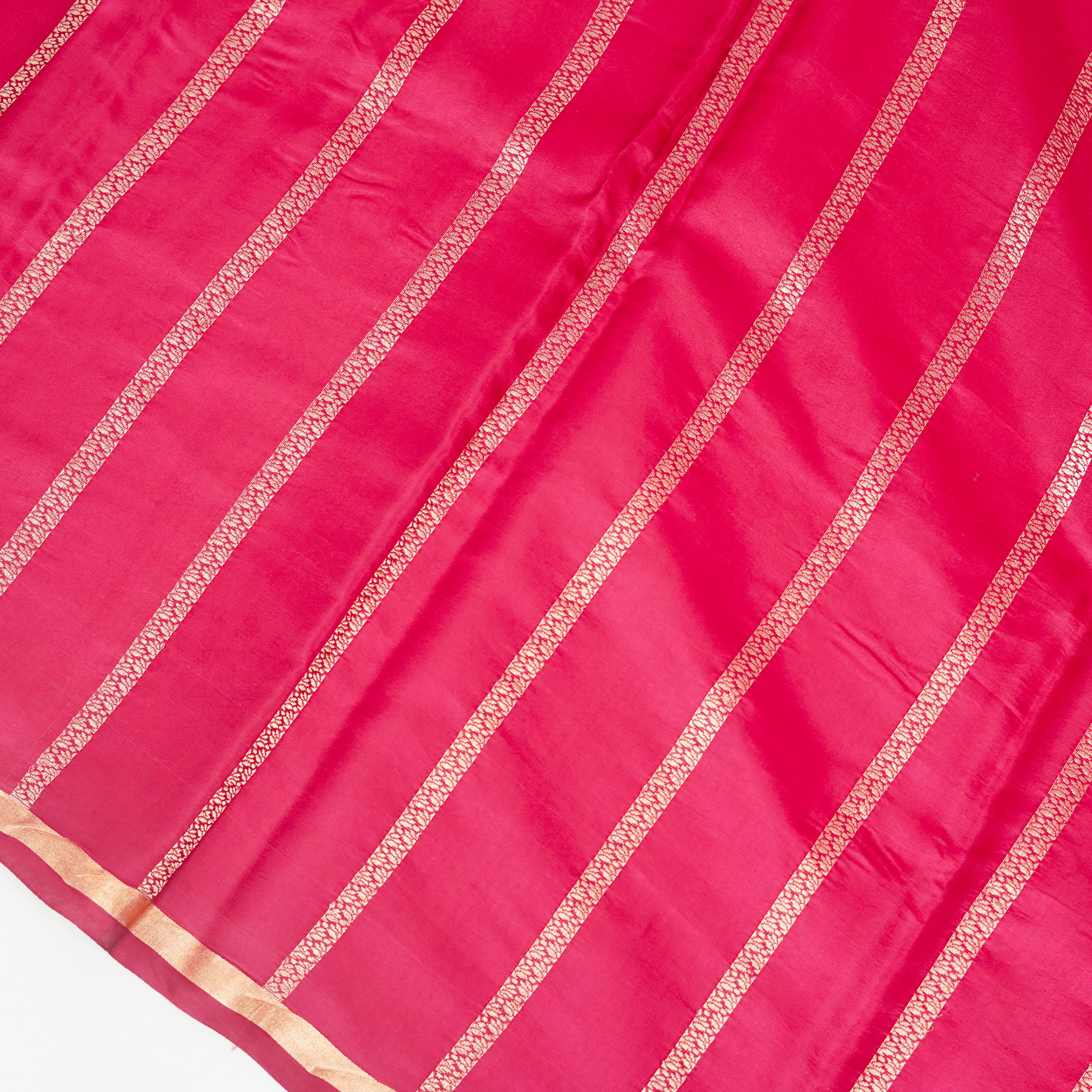 Boysenberry - Pure Soft Mashru Silk Banarasi Saree with Alfi Boota and Piping Zari Border