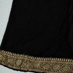 Z- Black - Pure Khaddi Chiffon Georgette Silk Banarasi Saree