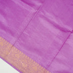 Navy Blue Contrast with lavender border - Pure Banarasi silk Saree with small golden booti