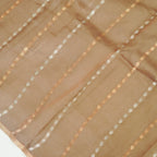 Dark Taupe - Pure Organza Banarasi Saree with Banarasi Half Laheria in gold and silver