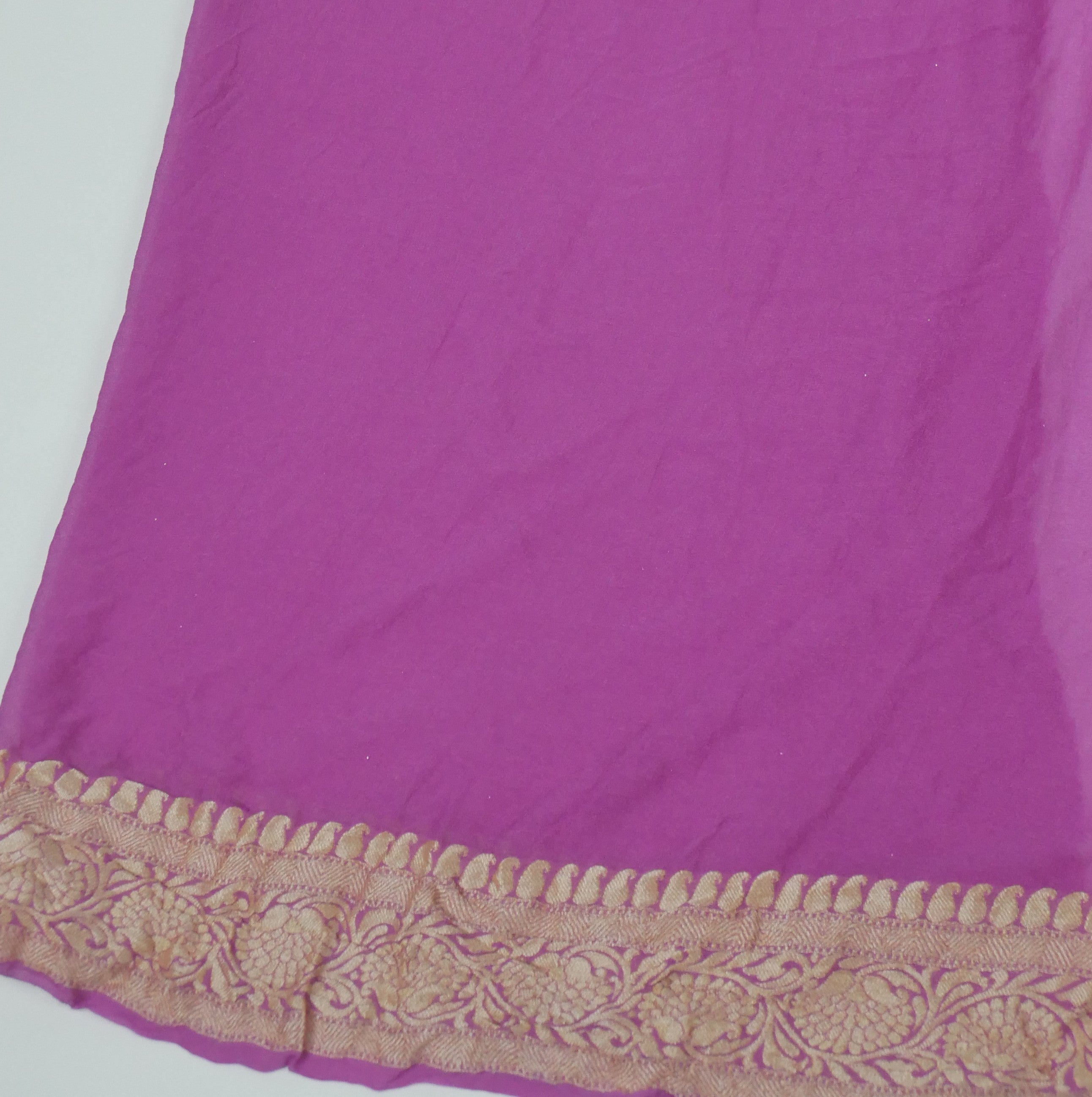 Lavender - Pure Khaddi Chiffon Georgette Silk Banarasi Saree