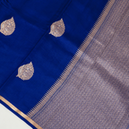 Magnetic Blue - Pure Soft Mashru Silk Banarasi Saree