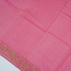 Pink - Pure Katan Georgette Banarasi Saree with Satin Border
