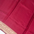 Deep Garnet - Pure Chiniya Mashru Silk Banarasi Saree with small golden zari booti