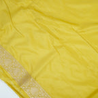 Lemon Yellow - Pure Katan Silk Banarasi Saree with water zari and multi color Booti