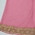 Baby Pink - Pure Khaddi Chiffon Georgette Silk Banarasi Saree