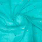 Yellow Banarasi Handloom Luxury Suit set contrast with Aqua Teal Green color.