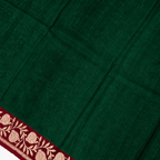 Deep Green contrast with Red  - Pure Raw Mango Banarasi Saree