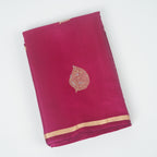 Boysenberry - Pure Soft Mashru Silk Banarasi Saree with Alfi Boota and Piping Zari Border