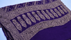 Purple - Pure Khaddi Chiffon Georgette Silk Banarasi Saree