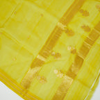 Teal Green Handloom Luxury Suit set contrast with light Yellow color.