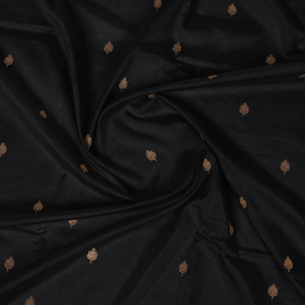 Black contrast with Red  - Pure Raw Mango Banarasi Saree
