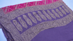 Pink contrast with Lavender - Pure Khaddi Chiffon Georgette Silk Banarasi Saree
