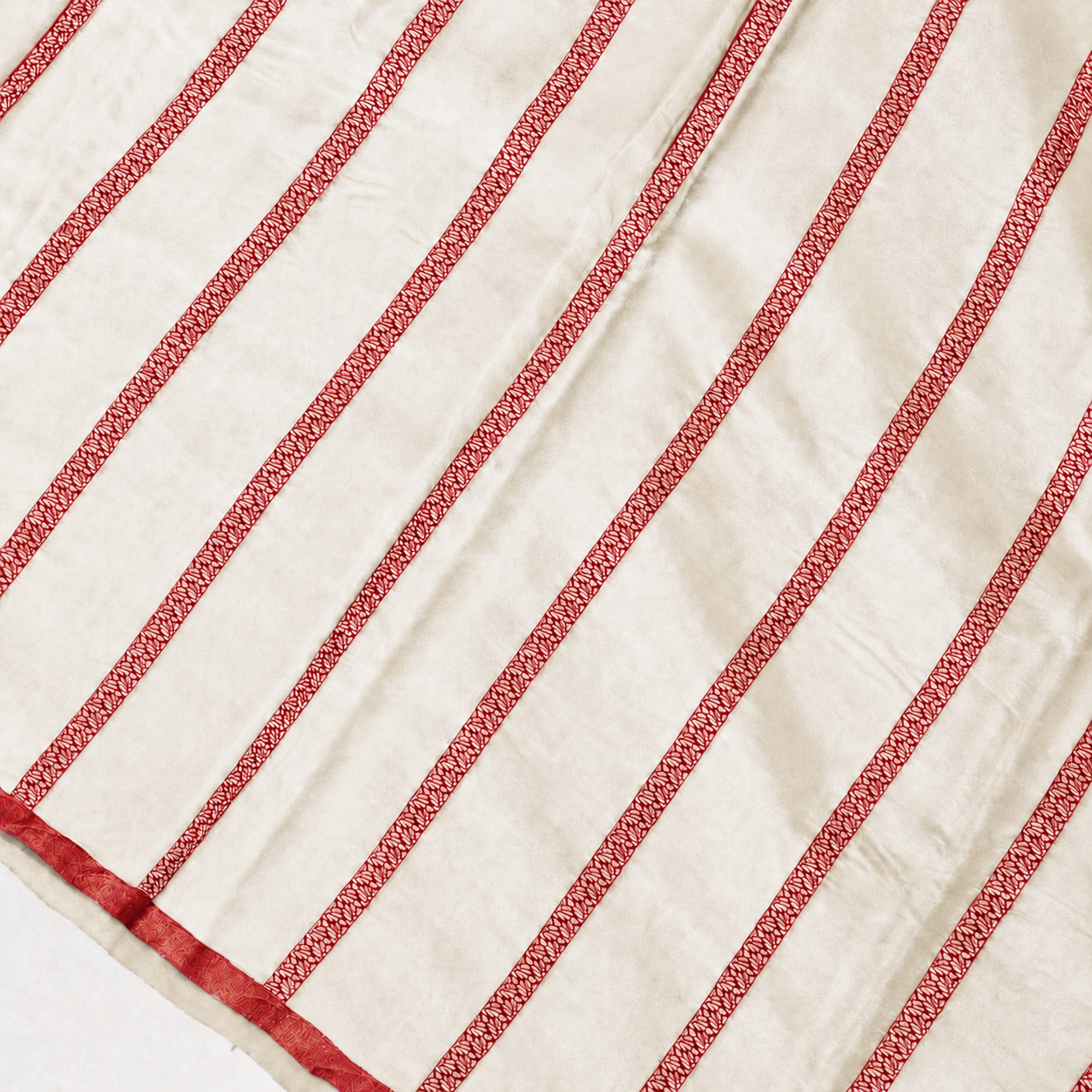 Off white with beautiful Red motifs - Pure Soft Mashru Silk Banarasi Saree