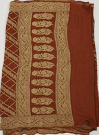 Rust - Pure Khaddi Chiffon Georgette Silk Banarasi Saree