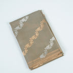 Dark Tussar - Pure Organza Banarasi Saree with Banarasi Half Laheria in gold and silver