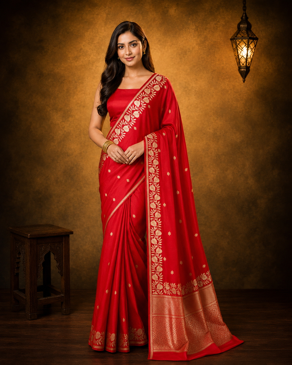 Red  - Pure Raw Mango Banarasi Saree