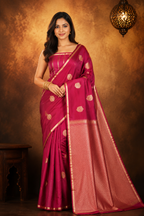 Boysenberry - Pure Soft Mashru Silk Banarasi Saree